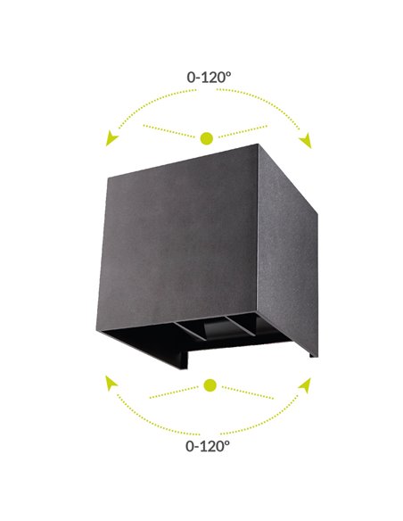 Bañador pared LED Pinda cuadrado apertura de luz regulable 7W 3000 - 4000 - 6000K Gris antracita