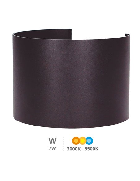 Bañador pared LED Sumbe redondo apertura de luz regulable 7W 3000 - 4000 - 6000K Gris antracita