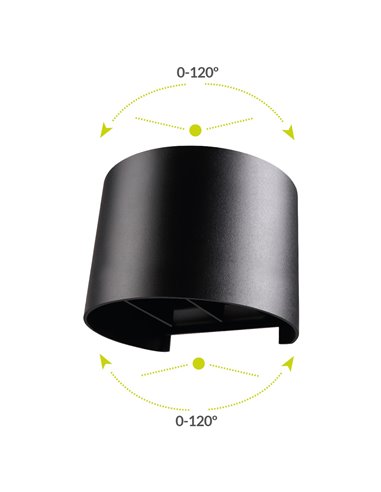 Bañador pared LED Sumbe redondo apertura de luz regulable 7W 3000 - 4000 - 6000K Gris antracita