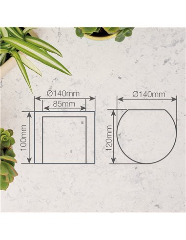 Bañador pared LED Sumbe redondo apertura de luz regulable 7W 3000 - 4000 - 6000K Gris antracita