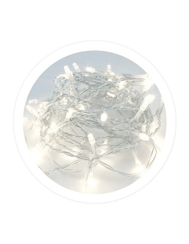 Guirlanda LED transparente 10M 8 funções Luz fria
