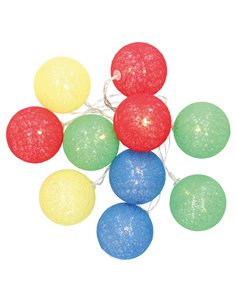 Guirnalda LED de bolas multicolores de algodón 2,85M Luz cálida  2