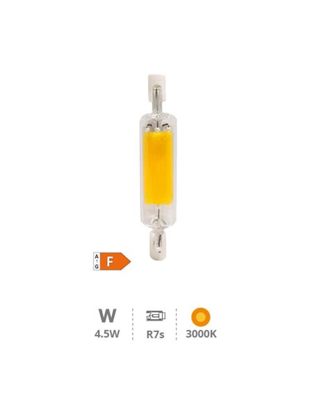 Bombilla lineal LED COB 78mm R7s 4,5W 3000K