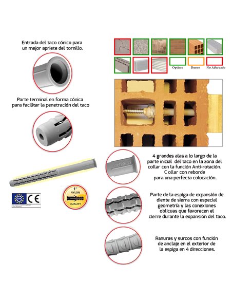 Taco Wolfpack Con Tirafondo Torx MU-XL  8 x  80 mm. (Caja de 50 piezas)