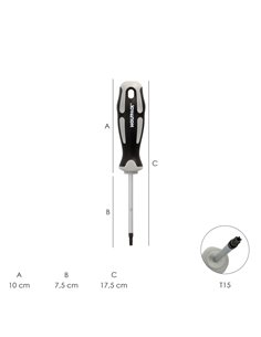 Destornillador Torx Inviolable Acero S2 Mango TPR Bimaterial. Medida T15 x Ø 5,0 x 75 mm. 2
