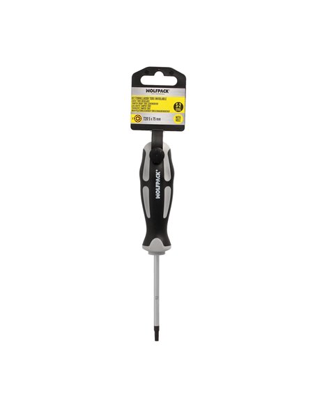 Destornillador Torx Inviolable Acero S2 Mango TPR Bimaterial. Medida T20 x Ø 5,0 x 75 mm.