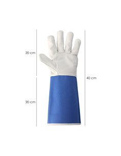 Guantes Piel Serraje Largos 40 cm. guante Resistente, Guante Comodo, Guantes De Trabajo, (Par) 2