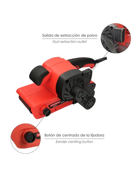 Lixadeira de cinta 800W com sucção integrada