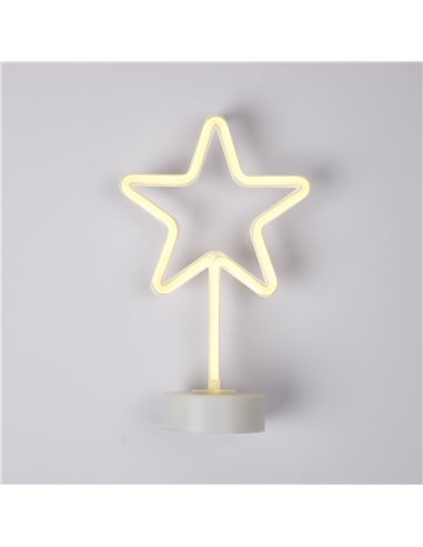 Estrella Navidad Neon Led 30cm. Blanco Calido