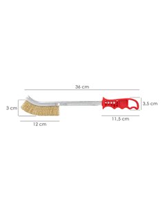 Cepillo Manual Acero Latonado Mango Rojo 34 cm. 2