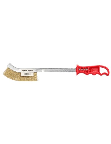Escova Manual em Aço Latão com Cabo Vermelho 34 cm.