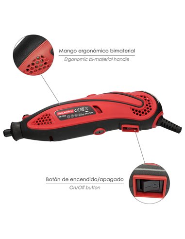 Multiherramienta 135 Watt. Con 210 Accesorios y Maletin. Herramienta Multifunción, Mini Taladro, Herramienta Rotativa, Amoladora