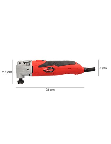 Herramienta Multifuncion Oscilante 300 Watt. Con Accesorios 23.000 R.P.M. Variador Velocidad, Cambio Rapido Hoja, Cortar, Lijar