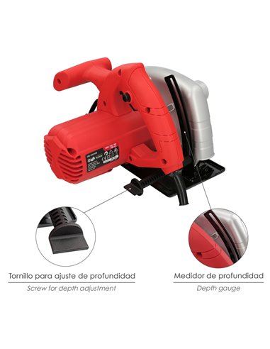 Serra circular de 1300 W com disco de 185 mm, 4800 RPM