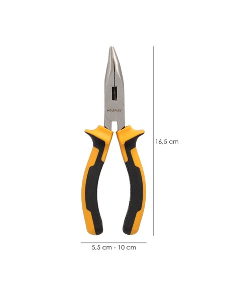Alicates Boca Curva 150 mm. Acero DIN 5745 Alicates Punta Curva, Alicates Boca Curva Larga,