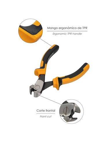 Alicates Corte Frontal 150 mm. Acero DIN 5745. Pelacables, Corta Cables, Pelador Cables,