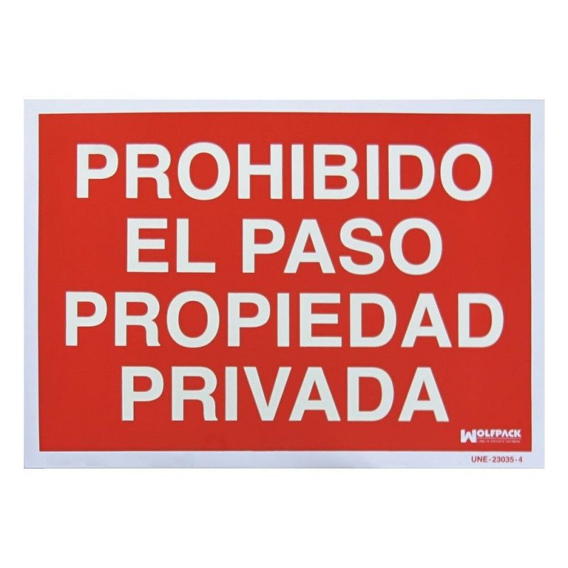 Sinal de proibição de invasão de propriedade privada 30x42