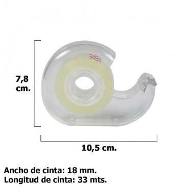 Fita Adesiva Transparente 18 mm. x 33 Mts. Com dispensador.