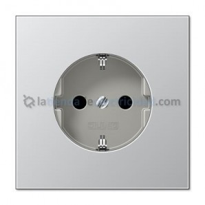 Tampa base tomada Schuko 2P+TT ALUMÍNIO JUNG AL 1520 KI PL