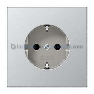 Tapa base de enchufe schuko 2P+TT ALUMINIO JUNG LS AL 1520 KI PL WW