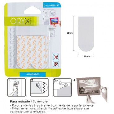 Des bandes adhésives Double Face, Pas de Résidus (Blister pack de 6 pièces )