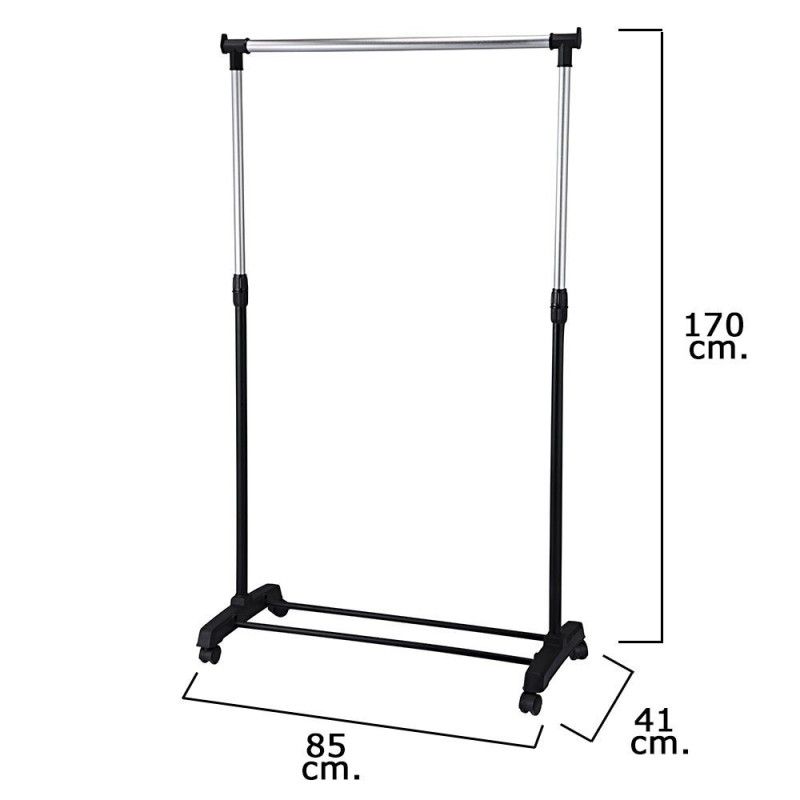 Cabide portátil Paraban com rodas 85x41x170cm