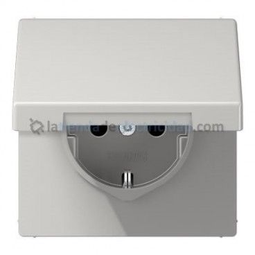 Tapa base de enchufe schuko 2P+TT con tapa GRIS CLARO JUNG LS 1521 KI KL LG