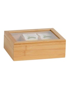 Caja de infusiones de bambú 21x16x7,5cm cc73015 andrea house