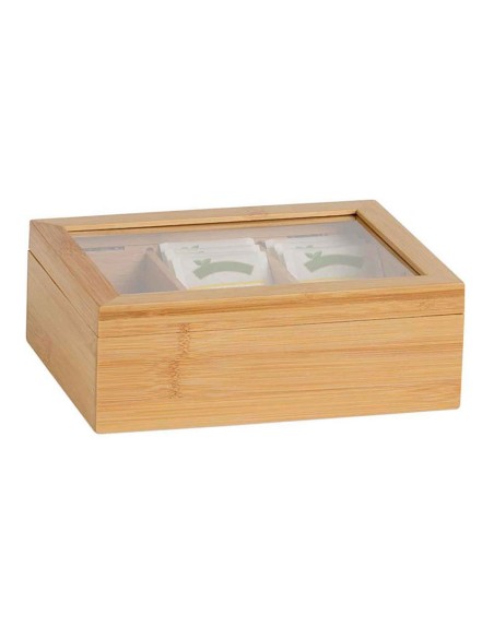 Caja de infusiones de bambú 21x16x7,5cm cc73015 andrea house