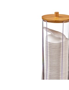 Dispensador para discos de algodon con tapa de bambu ø7,3cm ballete 2