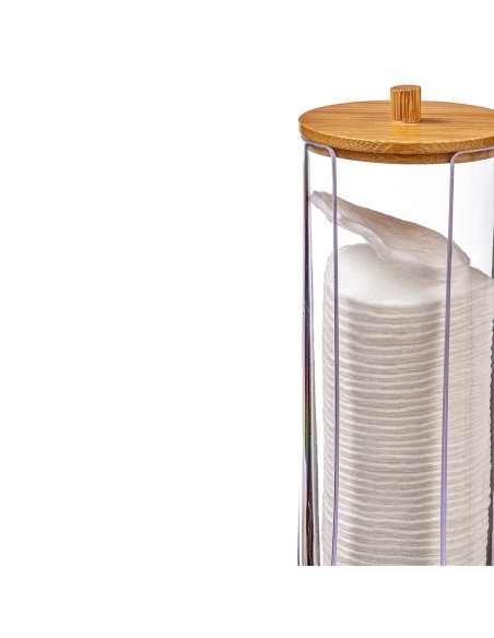Dispensador para discos de algodon con tapa de bambu ø7,3cm ballete