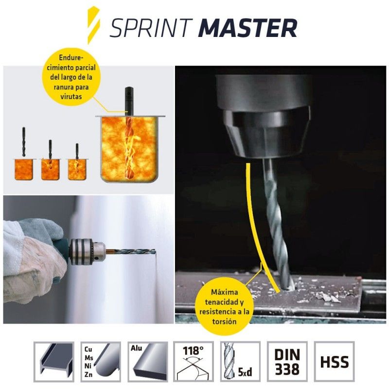 Broca Alpen Hss Sprint Master Ø 8,50 mm. (Blister 1 peça)