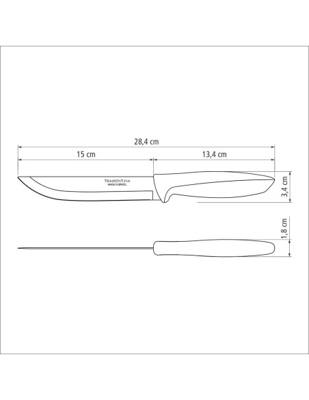 Cuchillo de cocina 6" plenus negro tramontina