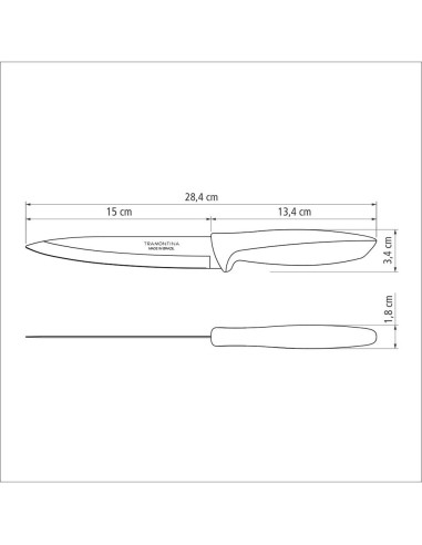 Cuchillo utiliy 6" plenus negro tramontina