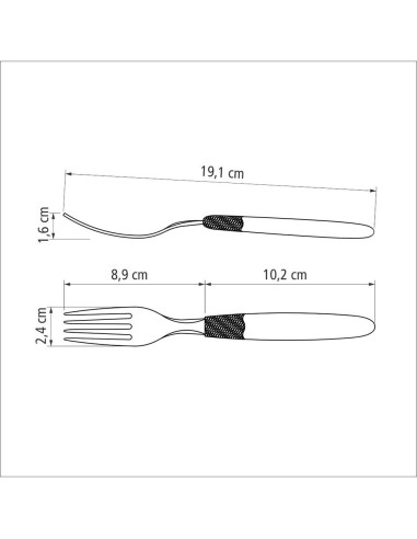 Juego de tenedores de mesa 3 piezas ipanema negro 19,1cm tramontina