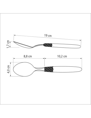 Juego de cucharas de mesa 3 piezas ipanema negro 19cm tramontina