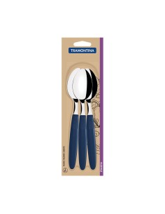 Juego de cucharas de mesa 3 piezas ipanema azul 19cm tramontina 2