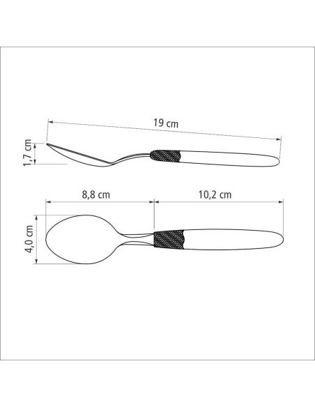 Juego de cucharas de mesa 3 piezas ipanema azul 19cm tramontina