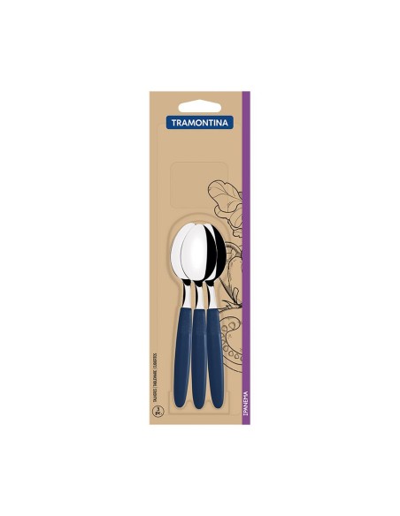 Juego de cucharas para té 3 piezas ipanema azul 13,9cm tramontina