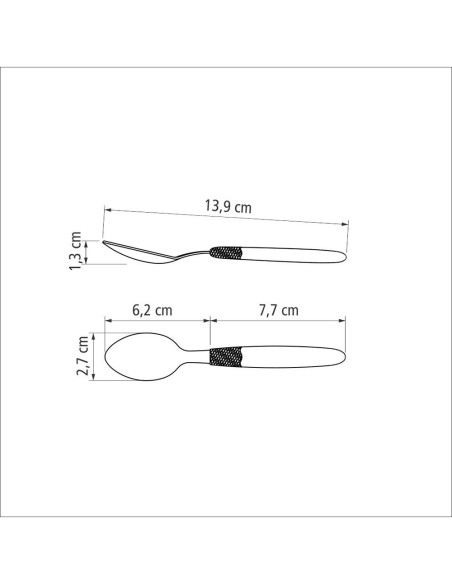 Juego de cucharas para té 3 piezas ipanema azul 13,9cm tramontina