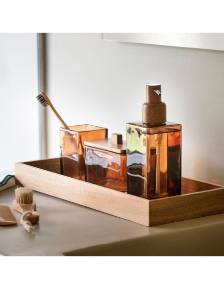Caixa Decorativa de Vidro Marrom BA73066 Andrea House