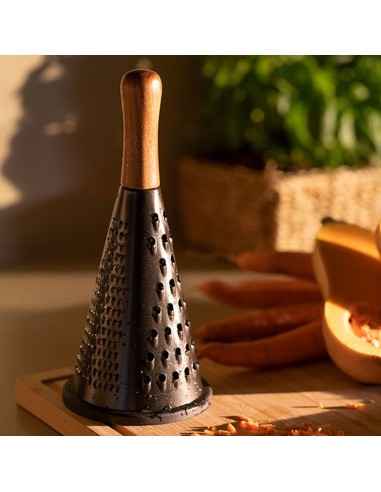 Rallador inoxidable negro/acacia cc73014 andrea house