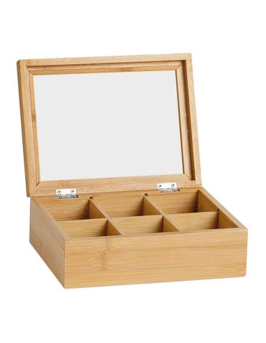 Caja de infusiones de bambú 21x16x7,5cm cc73015 andrea house