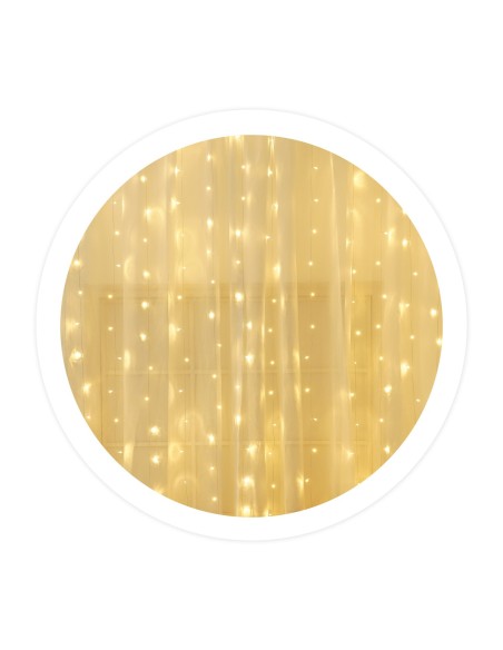 Cortina LED luminosa 2x2M Luz cálida