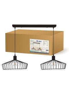 Bamil Série dupla E27 Ø380mm Candeeiro de teto suspenso preto 2