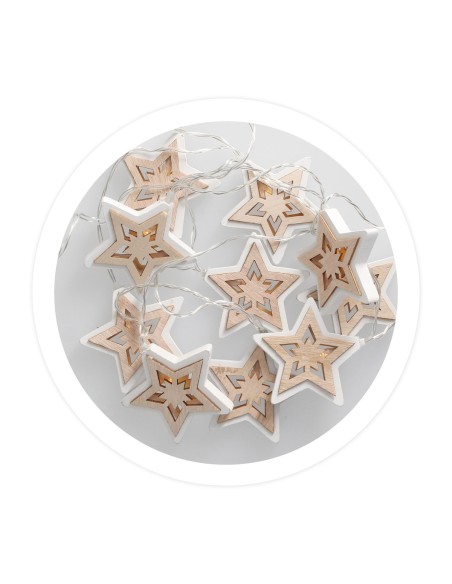 Estrellas LED de madera 1,35M Luz cálida