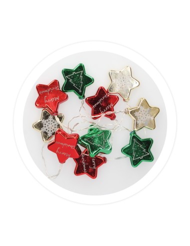 Estrellas LED multicolor 1,35M Luz cálida
