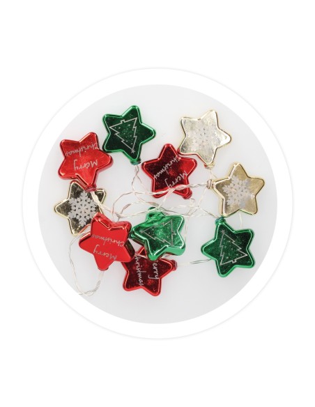 Estrellas LED multicolor 1,35M Luz cálida