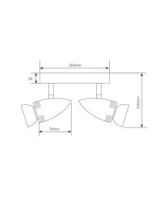 Foco de techo doble lineal Serie Kegla GU10 Níquel 2
