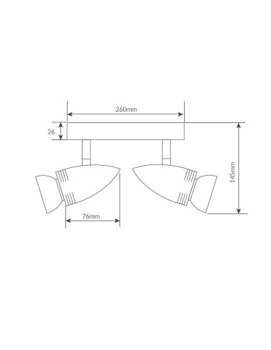 Spot duplo linear para teto Kegla Série GU10...